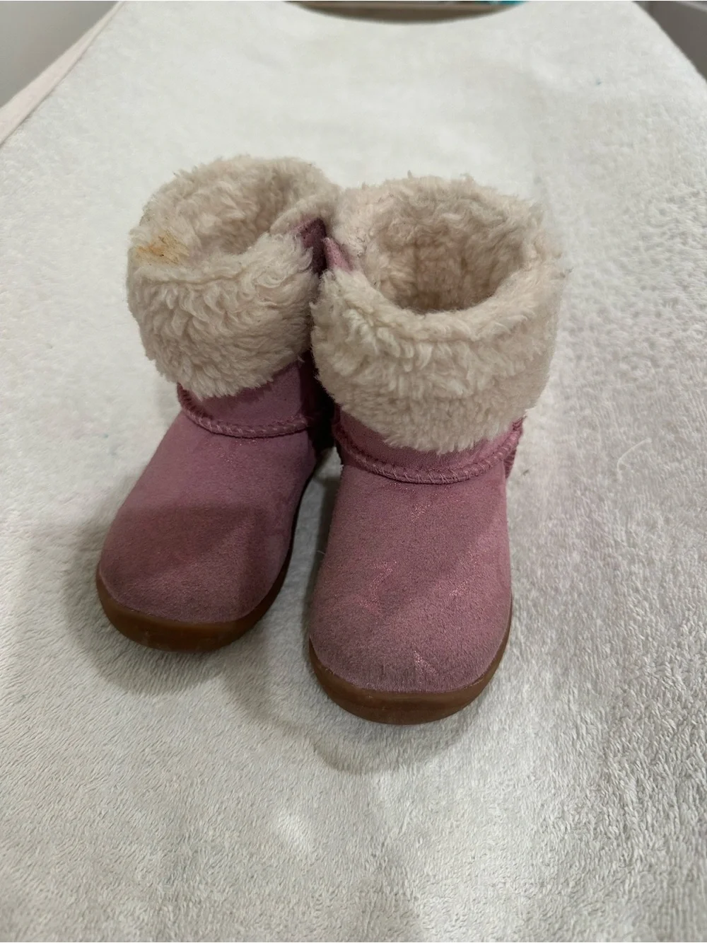 UGG Kids Pink Fur-Lined Winter Boots